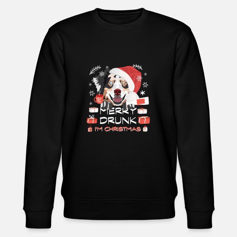 Australian Shepherd Weihnachtsmarkt - Stanley/Stella Unisex Bio-Sweatshirt CHANGER  - Schwarz