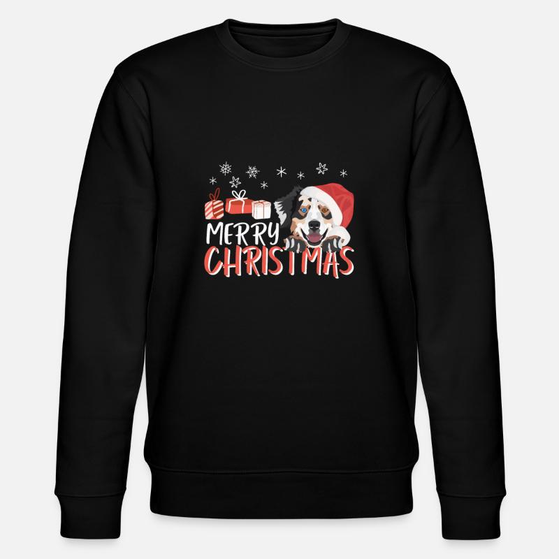 Australian Shepherd Merry Christmas - Stanley/Stella CHANGER Unisex Organic Sweatshirt - black