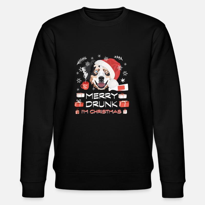 Australian Shepherd Weihnachtsmarkt - Stanley/Stella Unisex Bio-Sweatshirt CHANGER  - Schwarz
