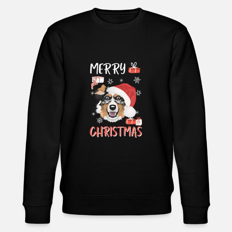 Australian Shepherd Merry Christmas - Stanley/Stella CHANGER Unisex Organic Sweatshirt - black