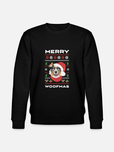 Australian Shepherd Merry Christmas - Stanley/Stella CHANGER Unisex Organic Sweatshirt - black