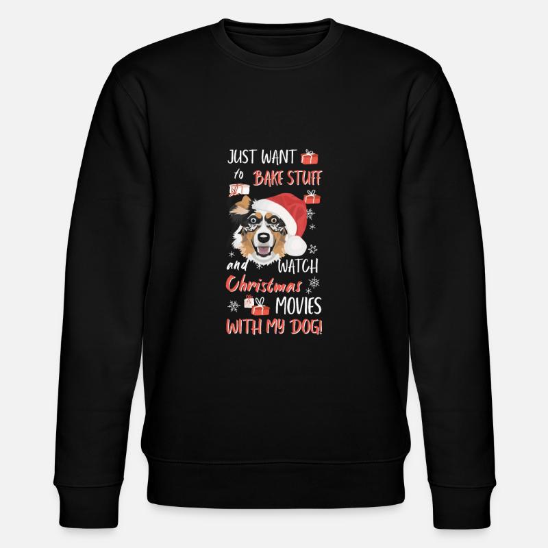 Australian Shepherd Merry Christmas - Stanley/Stella CHANGER Unisex Organic Sweatshirt - black