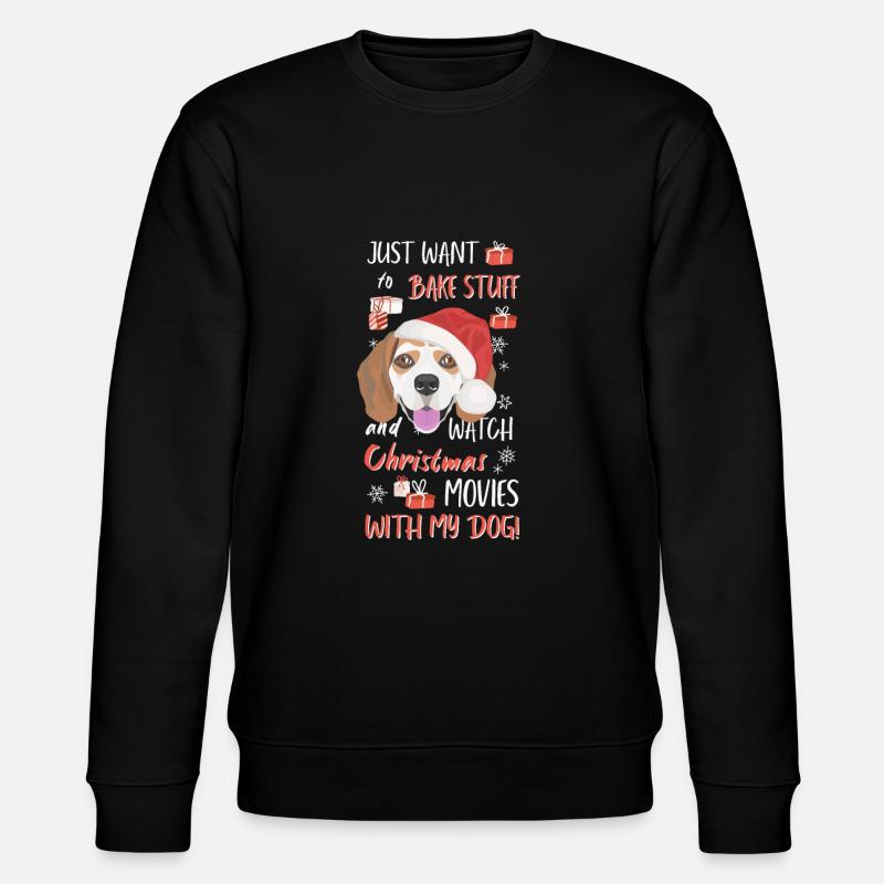 Beagle Merry Christmas - Stanley/Stella CHANGER Unisex Organic Sweatshirt - black