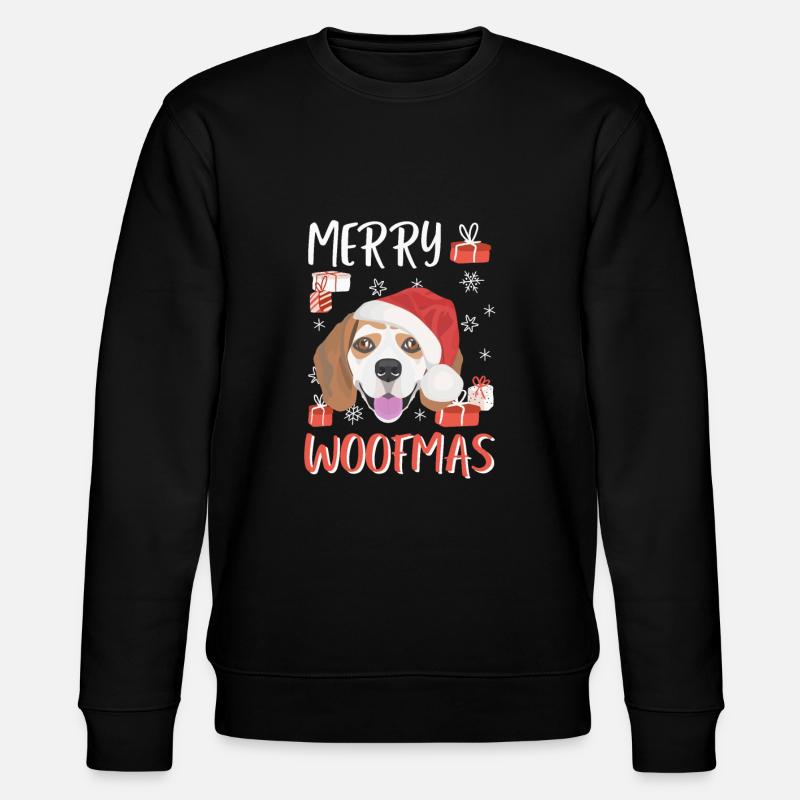 Beagle Frohe Weihnachten - Stanley/Stella Unisex Bio-Sweatshirt CHANGER  - Schwarz