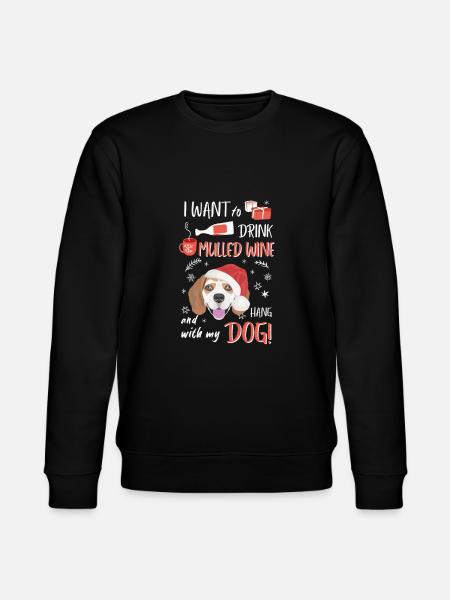 Beagle Mulled Wine Christmas - Stanley/Stella CHANGER Unisex Organic Sweatshirt - black