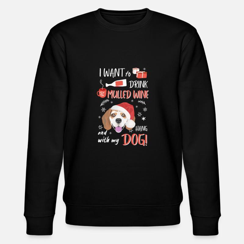 Beagle Mulled Wine Christmas - Stanley/Stella CHANGER Unisex Organic Sweatshirt - black