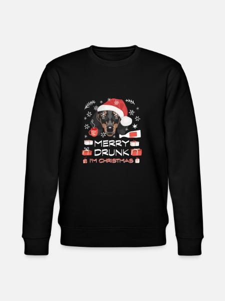 Dackel Weihnachtsmarkt - Stanley/Stella Unisex Bio-Sweatshirt CHANGER - Schwarz