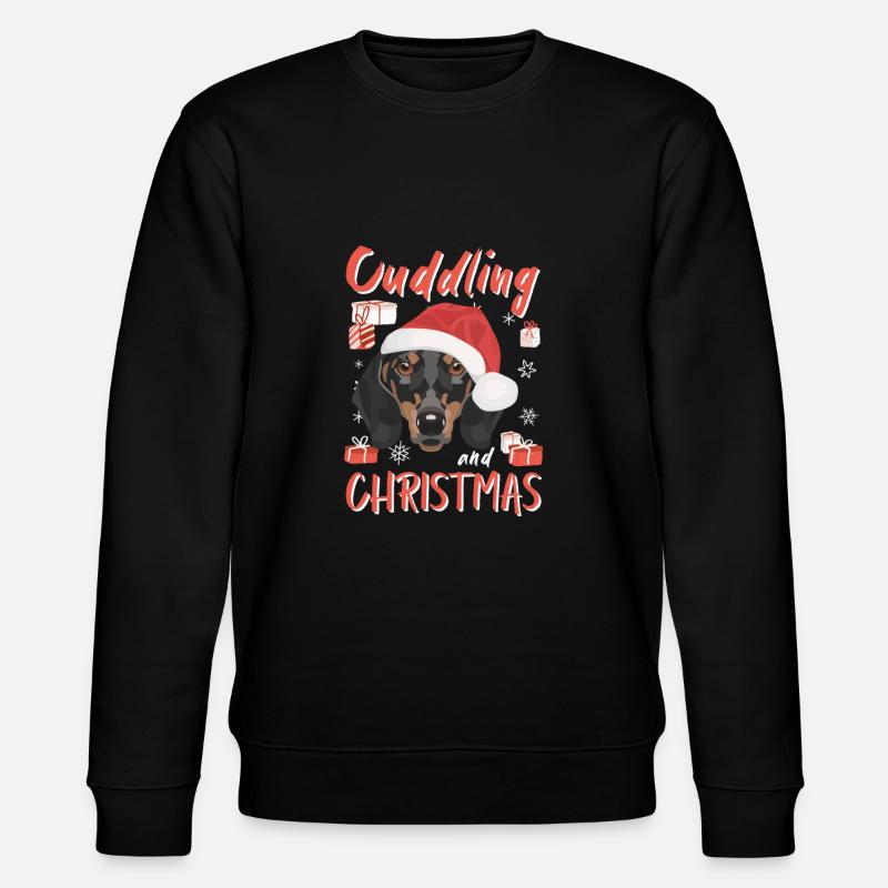Dackel Frohe Weihnachten - Stanley/Stella Unisex Bio-Sweatshirt CHANGER  - Schwarz