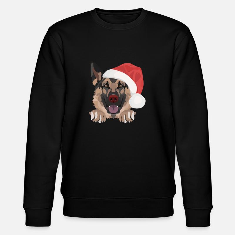 German Shepherd Merry Christmas - Stanley/Stella CHANGER Unisex Organic Sweatshirt - black