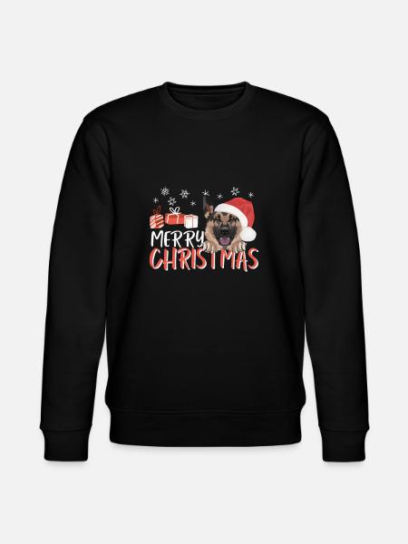 German Shepherd Merry Christmas - Stanley/Stella CHANGER Unisex Organic Sweatshirt - black