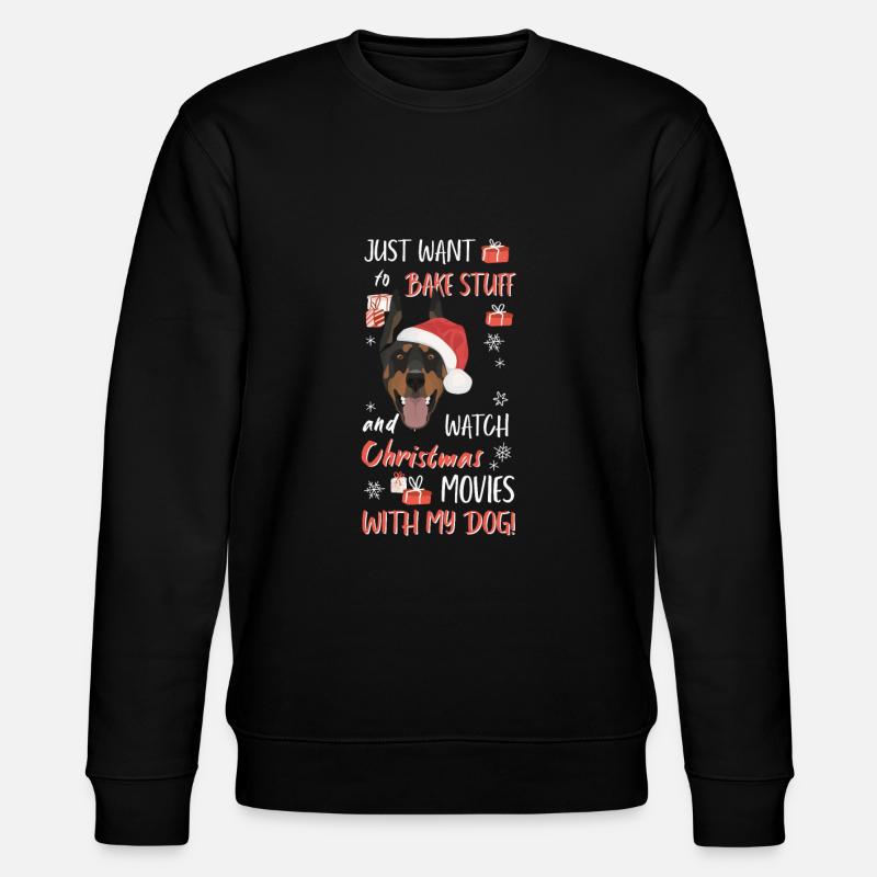 Doberman Merry Christmas - Stanley/Stella CHANGER Unisex Organic Sweatshirt - black