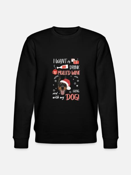 Doberman mulled wine Christmas - Stanley/Stella CHANGER Unisex Organic Sweatshirt - black
