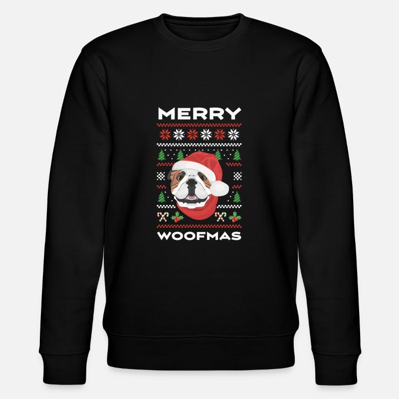 Bouledogue anglais Joyeux Noël - Sweat bio CHANGER Stanley/Stella Unisexe - noir