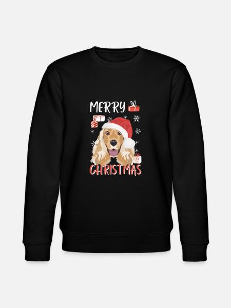 Deutsch Cocker Spaniel Merry Christmas - Stanley/Stella CHANGER Unisex Organic Sweatshirt - black