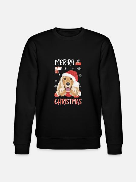 Deutsch Cocker Spaniel Merry Christmas - Stanley/Stella CHANGER Unisex Organic Sweatshirt - black