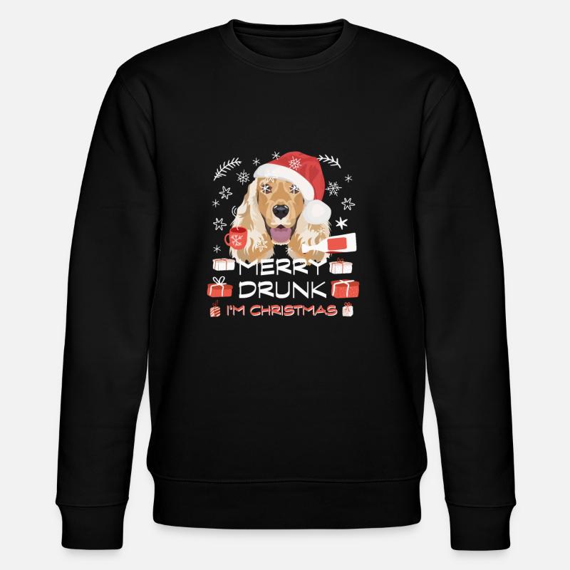 English Cocker Spaniel Weihnachtsmarkt - Stanley/Stella Unisex Bio-Sweatshirt CHANGER  - Schwarz