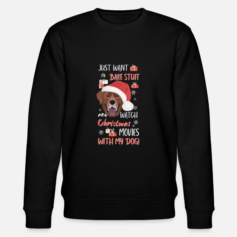 Labrador Frohe Weihnachten - Stanley/Stella Unisex Bio-Sweatshirt CHANGER  - Schwarz