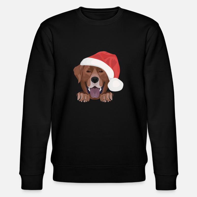 Labrador Frohe Weihnachten - Stanley/Stella Unisex Bio-Sweatshirt CHANGER  - Schwarz