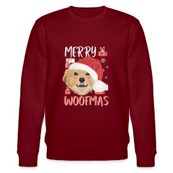 Nova Scotia Retriever Frohe Weihnachten - Stanley/Stella Unisex Bio-Sweatshirt CHANGER  - Burgunderrot - Vorne - Nik (191cm) & Marisol (170cm)