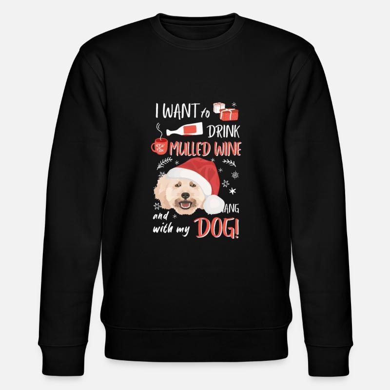 Poodle mulled wine Christmas - Stanley/Stella CHANGER Unisex Organic Sweatshirt - black
