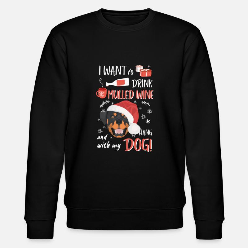 Rottweiler vin chaud Noël - Sweat bio CHANGER Stanley/Stella Unisexe - noir