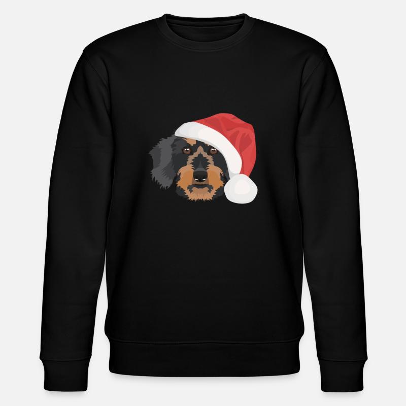 Wire-haired Dachshund Merry Christmas - Stanley/Stella CHANGER Unisex Organic Sweatshirt - black