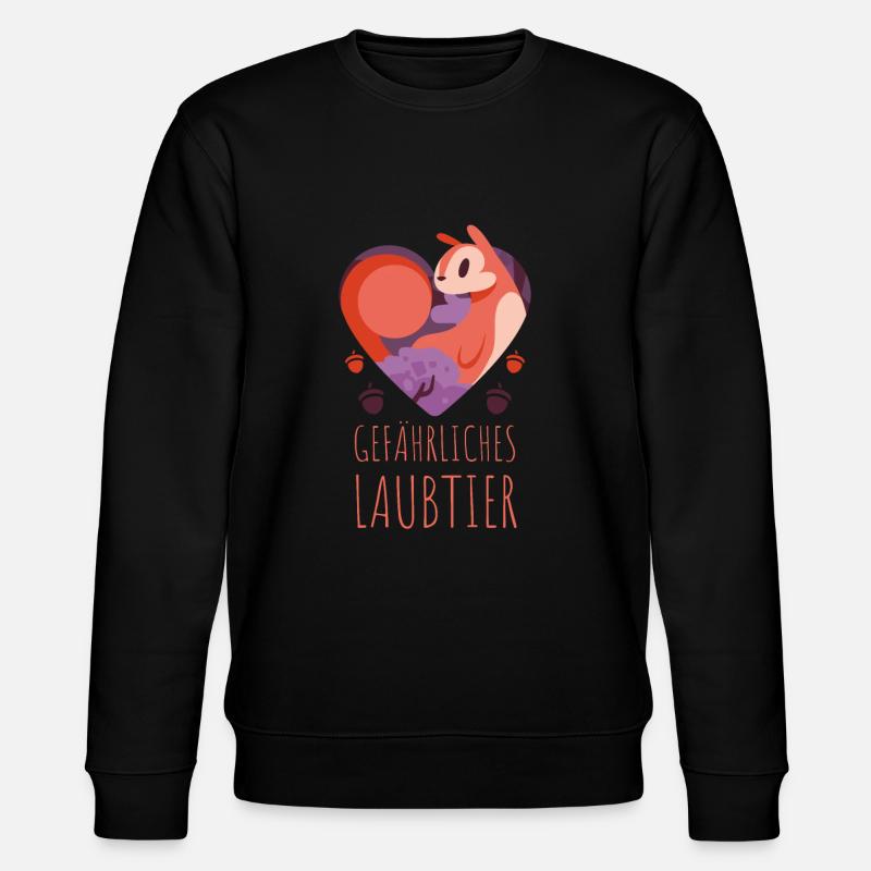 Gefährliches Laubtier Eichhörnchen - Stanley/Stella Unisex Bio-Sweatshirt CHANGER  - Schwarz