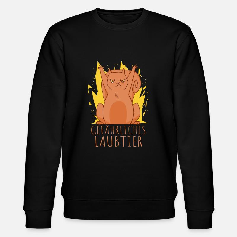 Gefährliches Laubtier Eichhörnchen - Stanley/Stella Unisex Bio-Sweatshirt CHANGER  - Schwarz