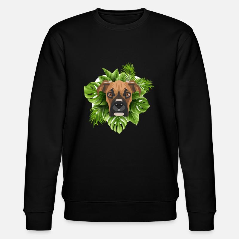 Tropical Deutscher Boxer - Stanley/Stella Unisex Bio-Sweatshirt CHANGER  - Schwarz