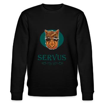 Tracht Bayrisch Trachten Bayern Ersatz Lama Tirol - Stanley/Stella Unisex Bio-Sweatshirt CHANGER  - Schwarz - Vorne - Nik (191cm) & Marisol (170cm)