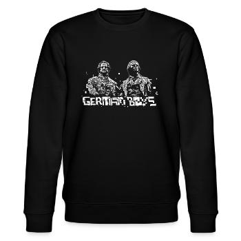 Goethe und Schiller Glitch - Stanley/Stella Unisex Bio-Sweatshirt CHANGER  - Schwarz - Vorne - Nik (191cm) & Marisol (170cm)
