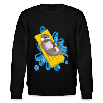 OTTER FREIZEIT - Stanley/Stella Unisex Bio-Sweatshirt CHANGER  - Schwarz - Vorne - Nik (191cm) & Marisol (170cm)