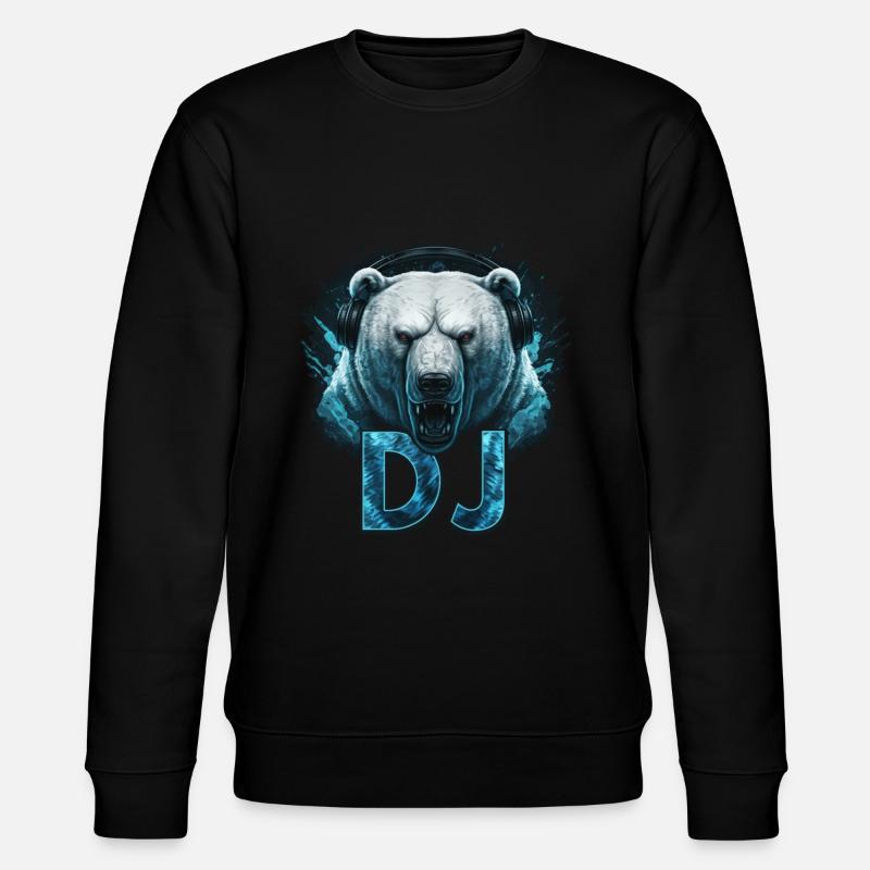 DJ Eisbär eisig - Stanley/Stella Unisex Bio-Sweatshirt CHANGER  - Schwarz