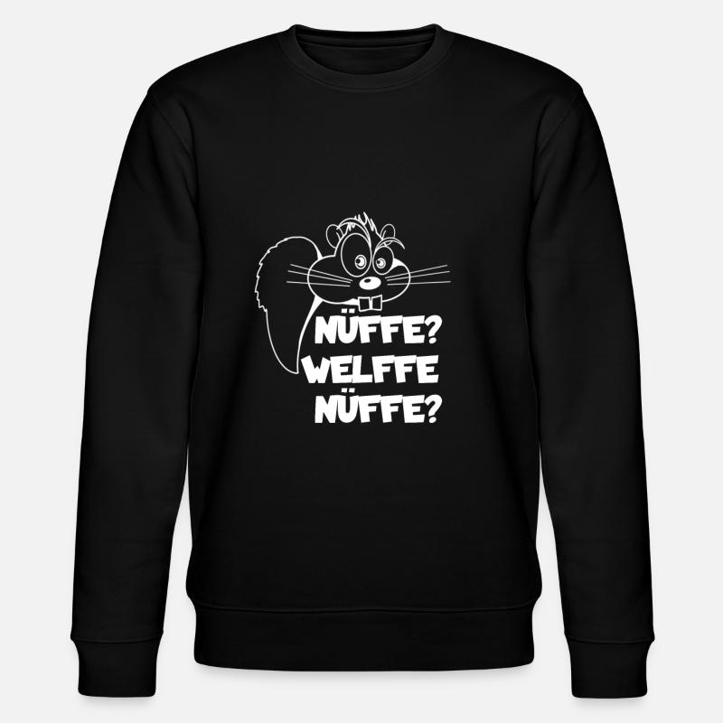Nüffe Welffe Nüffe Eichhörnchen Geschenk - Stanley/Stella Unisex Bio-Sweatshirt CHANGER - Schwarz