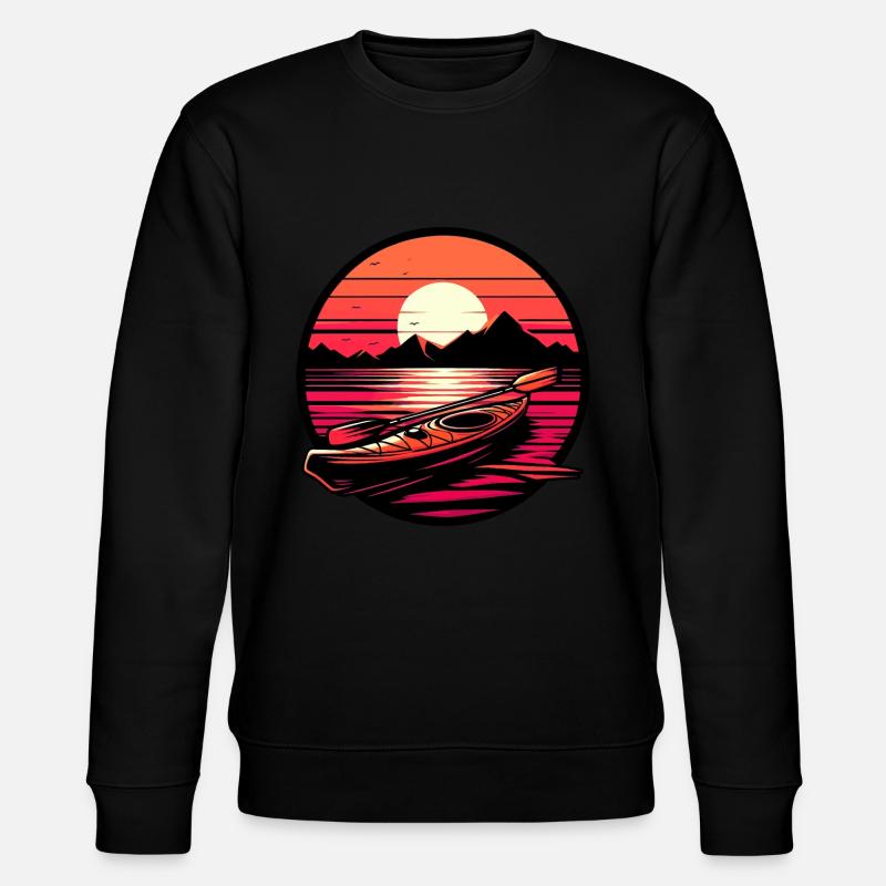 Kajak Sunset Mountains - Stanley/Stella Unisex Bio-Sweatshirt CHANGER  - Schwarz