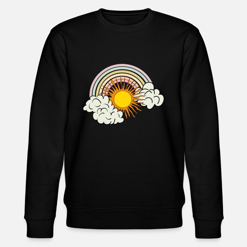 sonne wolken regenbogen - Stanley/Stella Unisex Bio-Sweatshirt CHANGER  - Schwarz