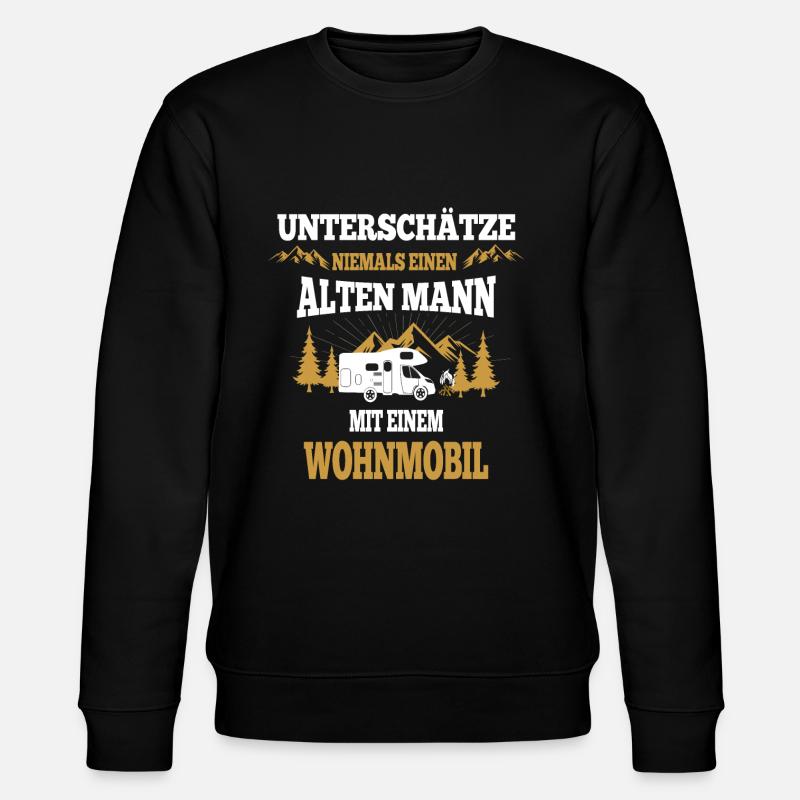 Mann mit Wohnmobil - Stanley/Stella Unisex Bio-Sweatshirt CHANGER - Schwarz