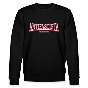 IMMER ANTIFASCHISTISCH - Stanley/Stella Unisex Bio-Sweatshirt CHANGER  - Schwarz - Vorne - Nik (191cm) & Marisol (170cm)