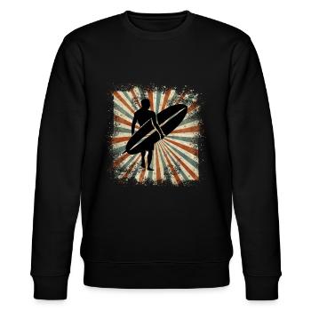 Surfing - Stanley/Stella CHANGER Unisex Organic Sweatshirt - black - Front - Nik (191cm) & Marisol (170cm)