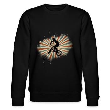 BMX - Stanley/Stella CHANGER Unisex Organic Sweatshirt - black - Front - Nik (191cm) & Marisol (170cm)