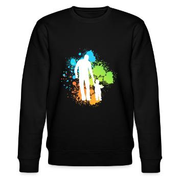 Vater und Tochter - Stanley/Stella Unisex Bio-Sweatshirt CHANGER  - Schwarz - Vorne - Nik (191cm) & Marisol (170cm)