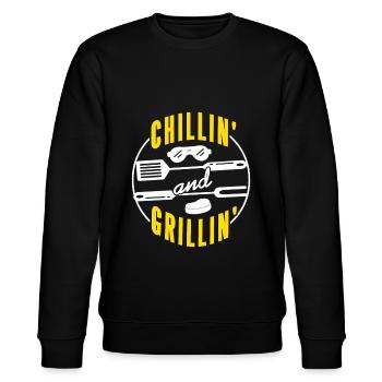 Chillen und Grillen - Stanley/Stella Unisex Bio-Sweatshirt CHANGER  - Schwarz - Vorne - Nik (191cm) & Marisol (170cm)