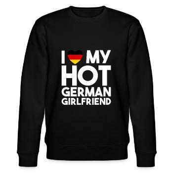 I love my hot German Girlfriend Deutschland - Stanley/Stella Unisex Bio-Sweatshirt CHANGER  - Schwarz - Vorne - Nik (191cm) & Marisol (170cm)