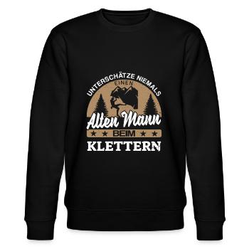 Alter Mann Unterschätzen Klettern Kletterer - Stanley/Stella Unisex Bio-Sweatshirt CHANGER  - Schwarz - Vorne - Nik (191cm) & Marisol (170cm)