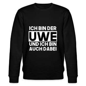 Ich bin der Uwe und ich bin auch dabei - Stanley/Stella Unisex Bio-Sweatshirt CHANGER  - Schwarz - Vorne - Nik (191cm) & Marisol (170cm)
