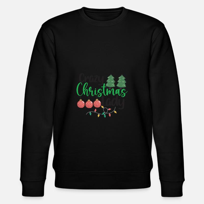 crazy Christmas lady - Stanley/Stella Unisex Bio-Sweatshirt CHANGER  - Schwarz