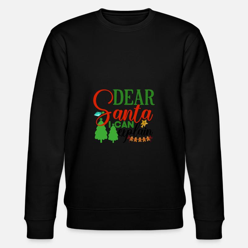 Dear Santa I can explain - Stanley/Stella Unisex Bio-Sweatshirt CHANGER  - Schwarz