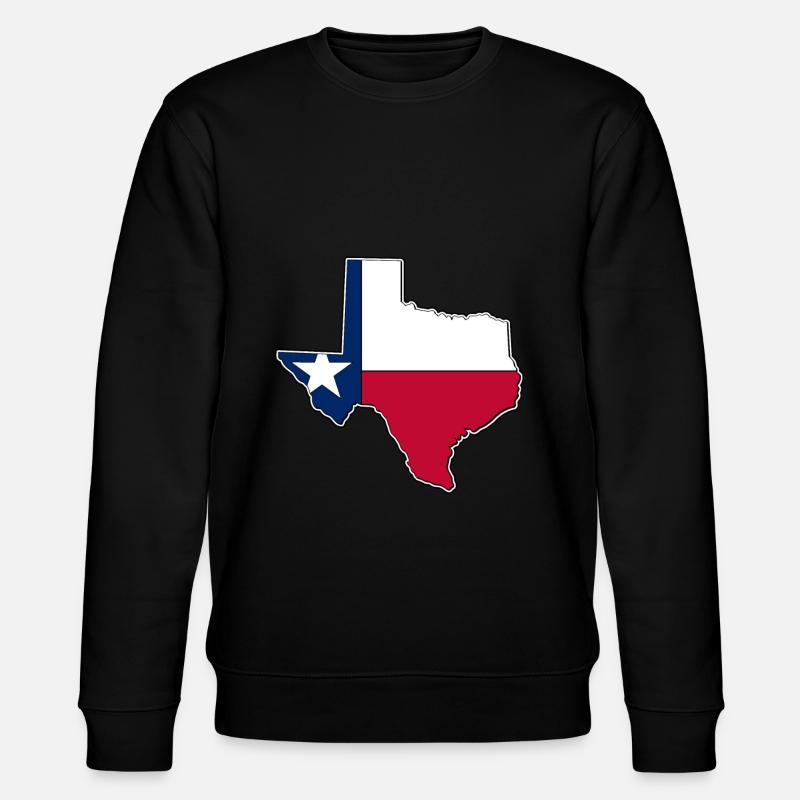 Texas flag map - Stanley/Stella CHANGER Unisex Organic Sweatshirt - black
