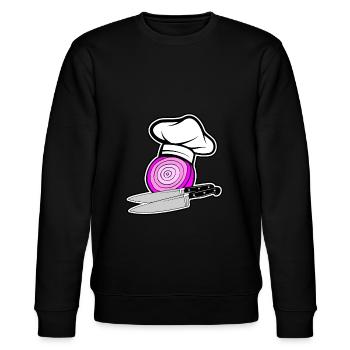 Zwiebel Onions Chef - Stanley/Stella Unisex Bio-Sweatshirt CHANGER  - Schwarz - Vorne - Nik (191cm) & Marisol (170cm)