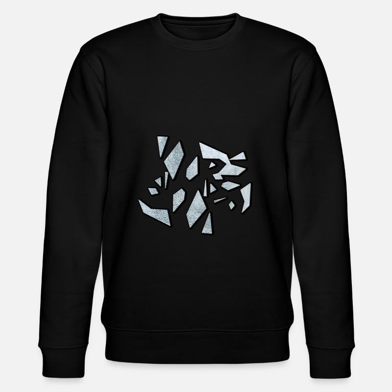 Zerbrochenes Glas - Broken Glass - Stanley/Stella Unisex Bio-Sweatshirt CHANGER  - Schwarz